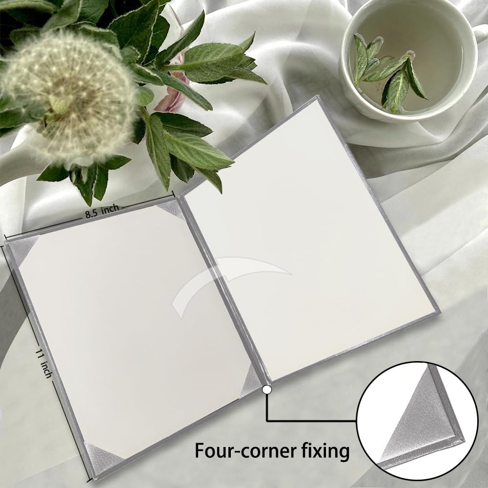 Certificate Holders 8.5"x11" Graduation Diploma Cover Document Leather Folders,Grey-2 Pack