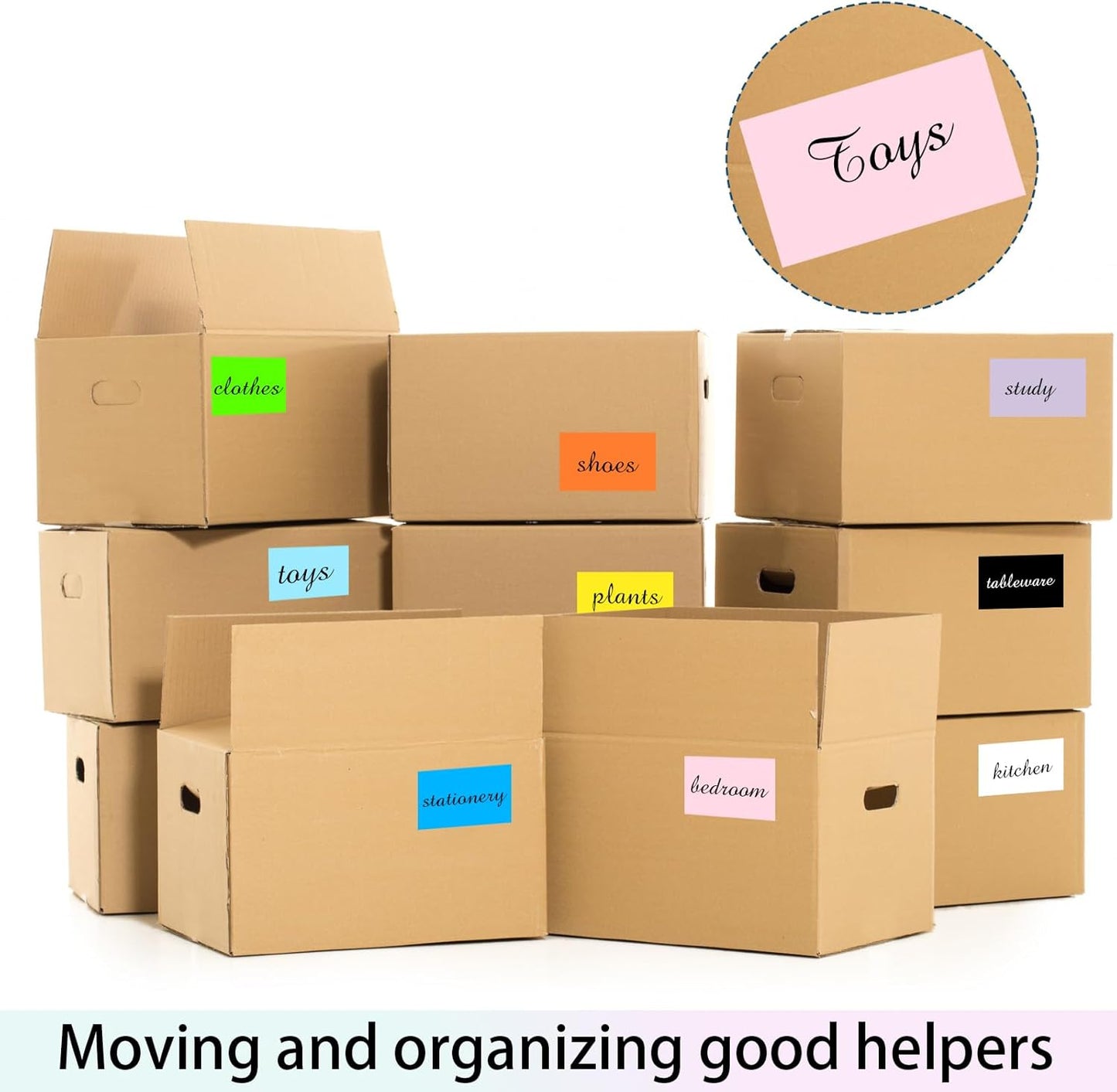 STARLIBOO 3"X5" Rectangle Color Coding Labels, Removable Square Label Inventory Stickers, Permanent Warehouse Moving Box Square Label (250Labels, Lavender Purple)