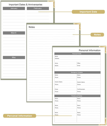 Undated Daily Monthly Planner for 2025 2026 - A5 To Do List with Hourly Schedule, Hardcover Spiral Bound Daily Planner to Increase Focus, Stylish School/Office Supplies, 5.8" x 8.5", Green