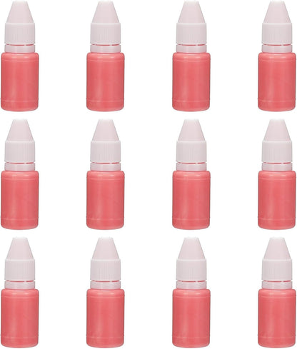 PATIKIL 0.33oz Refill Ink for Stamps and Ink Pads, 12Pcs 10ml Stamp Pad Ink Refill for Office Stamp Self Inking Stamp Date Stamp Scrapbooking, Pink