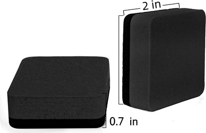 Dry Erase Erasers, 48 Pack Magnetic Whiteboard & Chalkboard Cleansers, Small Magnetic Erasers (Black)