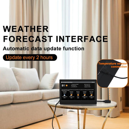2025 New Digital Weather Clock with Temperature Humdity Alarm Clock (10.1- inch Black)