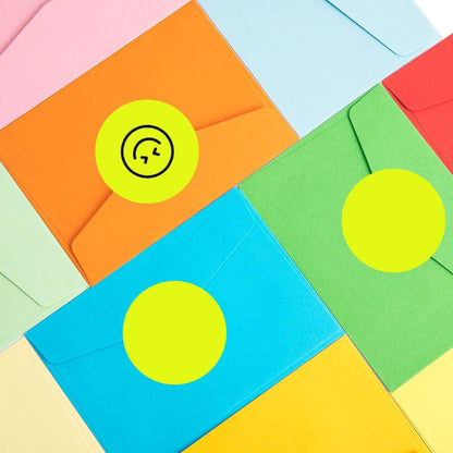 PARLAIM 3 Inch Round Permanent Adhesive Color-Code Dot Stickers,500 per Roll dots Label Dispenser Box,Inventory Circle Stickers (Fluorescent Yellow)