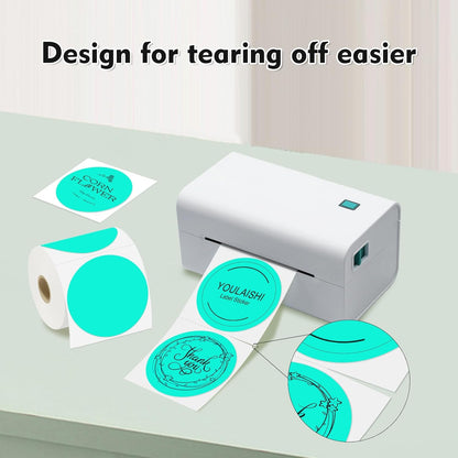 3 X 3 Inch Color Coding Dot Labels Circle Thermal Printable Waterproof 500 Pcs Round Stickers Adhesive Writable for Office, Home, Garage, DIY Sticker, Barcodes, Name Tag, Watercolor Green