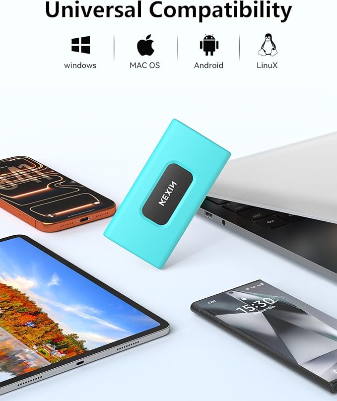 KEXIN 512GB External SSD Hard Drive USB 3.1 Type-c Portable Solid State Drive 512G, up to 1050MB/s for PC Mac Android Game Console and More