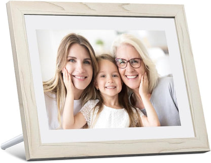 Dragon Touch Digital Picture Frame WiFi 10 inch IPS Touch Screen Digital Photo Frame Display, 32GB Storage, Auto-Rotate, Share Photos via App, Email, Cloud, Classic 10 White, XKS0001-WT-US2
