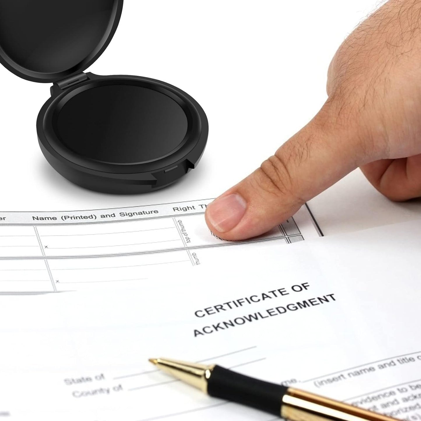 ERKOON Fingerprint Ink Pads, Thumbprint Ink Pad for Notary Supplies Identification Security ID Fingerprint Cards Law Enforcement Fingerprint (Black-1 Pack)