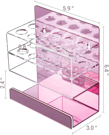 MyGift Dry Erase Marker Holder 10 Slots Whiteboard Marker Holder For Wall Dry Erase Eraser Holder Wall Mount Rose Pink