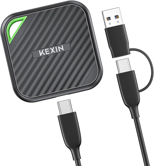 KEXIN 2TB Portable SSD USB C External SSD Up to 2000MB/s External Solid State Drive USB 3.2 Gen 2x2 Type-C Portable Solid State Drive for PC Mac Game Console
