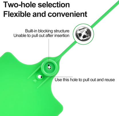 100 Plastic Tags Shipping Tags Water Proof Tags for Labeling Shipping Labels Security Seals Writable Marker Ties Hanging Tags Storage Tag with One Marker Pen (Green)