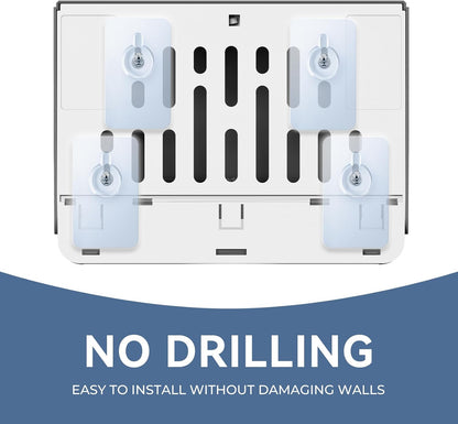 Paper Towel Dispenser Wall Mount Adhesive Multifold Trifold c-Fold Folded Commercial Paper Hand Towel Dispenser for Bathroom 10.8" L x 3.5" W x 8" H (White)