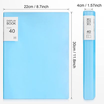 Marspark 6 Pcs Binder with Plastic Sleeves Large 8.5" x 11" Display Presentation Book 40 Pocket 80 Pages Art Portfolio Folder Clear Sheet Protector for Photo Document (Multicolor)
