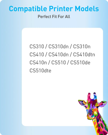 MasaiMara 701H 70C1HK0 70C1HC0 70C1HM0 70C1HY0 Compatible Toner Cartridge for Lexmark CS310 CS310dn CS310n CS410 CS410dn CS410dtn CS410n CS510 CS510de CS510dte Printer