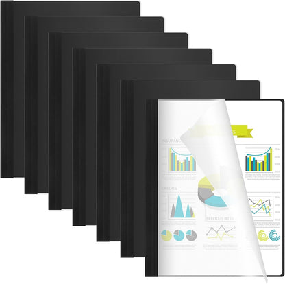 10 Pcs Thermal Binding Covers, 8.5 x 11 Inch Letter Size, 1 Inch Spine Holds 240 Sheets, Clear Front Paper Back Report Cover Suitable for Schools Offices Presentation(Black)