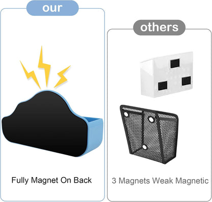 Magnetic Pen Holder,3 Compartments Magnetic Dry Erase Marker Holder,Extra Strong Magnet Storage Marker Pen Pencil Organizer for Refrigerator,Whiteboard,Locker Accessories(Cloud Style)