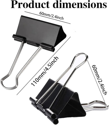 Extra Large Binder Clips 2.4 Inch (60 Pack), Large Binder Clips Big Paper Clips Clamps for Office and Home Supplies, Black