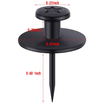 Push Pins Picture Hangers Double Headed Thumb Tacks Wall Hooks for Wall Hangings Picture Hangers Nails Small Photo Hanging Hook Pins for Home Office Photo Decor(Black,25 Pieces)