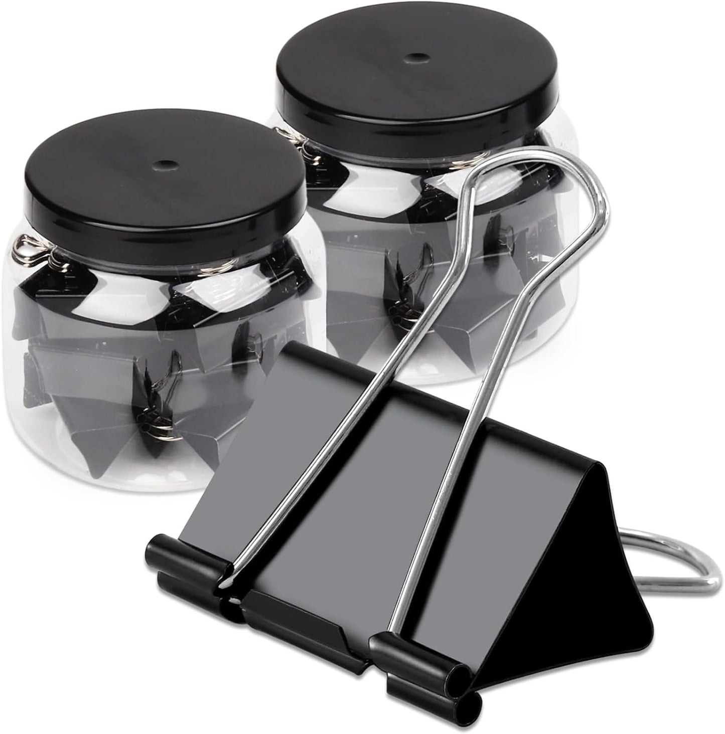 Extra Large Binder Clips Standard 2 inch Length, 1 inch Capacity, 80 Pcs Jumbo Binder Clips for Office