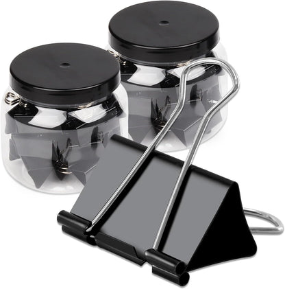 Extra Large Binder Clips Standard 2 inch Length, 1 inch Capacity, 80 Pcs Jumbo Binder Clips for Office