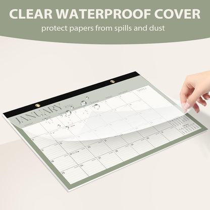 Desk Calendar 2025-2026, 18 Months (July 2025 to December 2026) - Large Size 17" x 12" Desktop/Wall Monthly Calendar with To Do List, Personal Desk Calendar Planner for Home, School, Office - Green