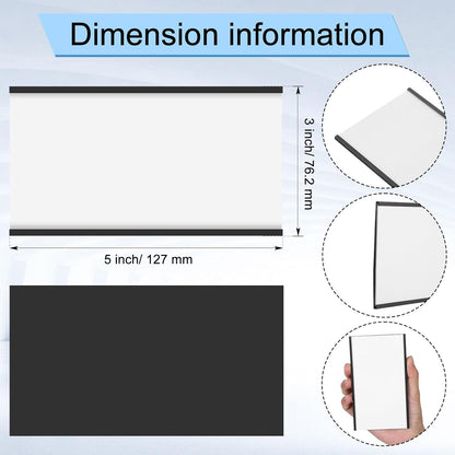 Glenmal 100 Pieces C Channel Magnetic Label Holders Set 3 x 5 Inch Magnet Shelf Label Holder with Protective Films and Replacement Strips for Metal Racks Whiteboard Name Tags