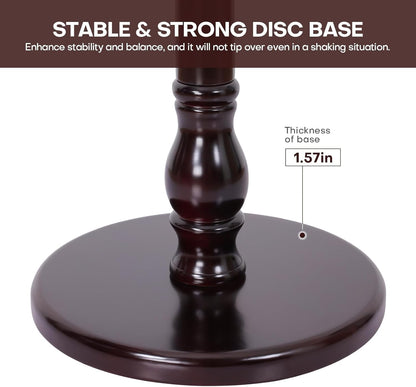 Coat Rack Tree Freestanding with Hooks, Heavy Duty Standing Wood Coat Rack with Solid Round Base, 74” Tree Shaped Coat Hanger Stand for Clothes, Hat, Jacket, Entryway Bedroom, Red Brown