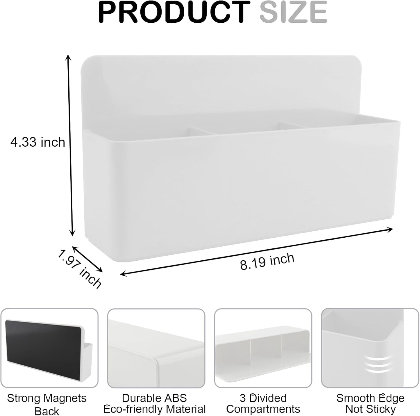 Magnetic Pen Holder,3 Compartments Magnetic Dry Erase Marker Holder,Extra Strong Magnet Storage Marker Pen Pencil Organizer for Refrigerator,Whiteboard,Locker Accessories(Long Style)