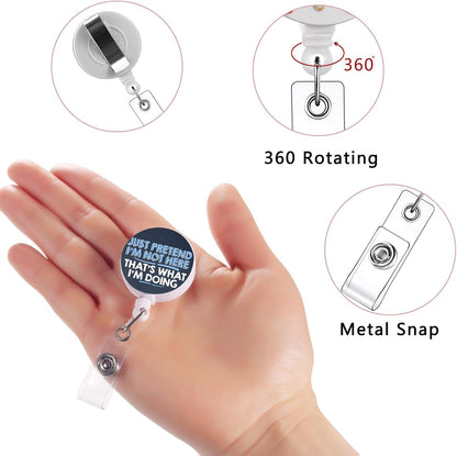 15 Pcs Cute Badge Reels Retractable Badge Holders,Id Badge Holder Retractable Clip,Perfect for Men & Women Coworkers