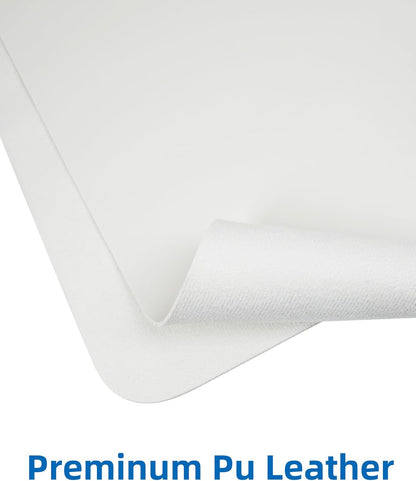 Leather Desk Pad Blotter,Mouse Pad,Office Desk Mat, Non-Slip PU Leather Desk mat,Large Desk mat,Waterproof Keyboard mat for Office/Home/Decor (Ivory White,35" x 17")