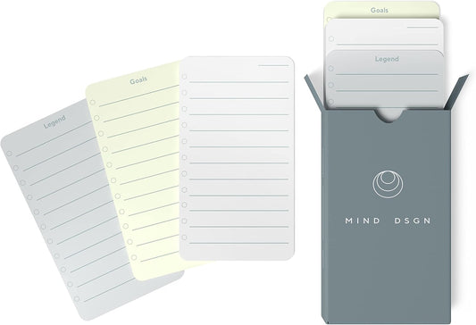 Undated Daily Productivity To Do List Cards - 60 To-Do List Cards, 10 Goal Setting Cards - Daily Checklist Cards and Note Pads - Simple and Effective Analog System