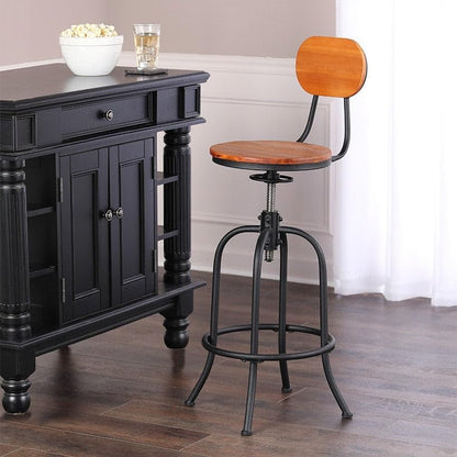 The Lakeside Collection Adjustable Swivel Stool with Back - Red