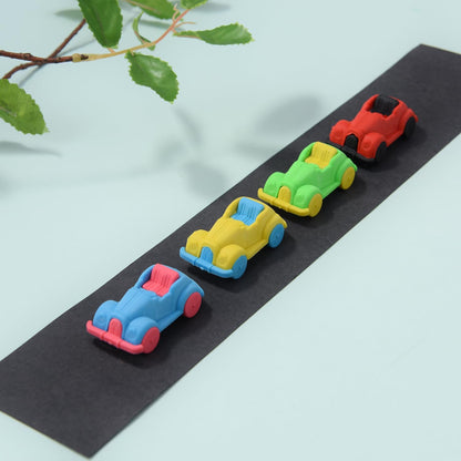 12 Pack Multicolor 3D Car Erasers for Kids, Fun Take Apart Erasers for School Supplies Prize Gifts Party Favors