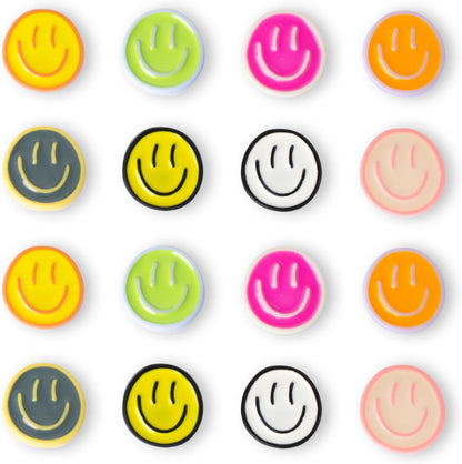 rhinocats Locker Magnets for Girls，Cute16Pcs Fridge Magnets,Colorful Decorative Resin Smiley Face Refrigerator Magnets, Strong Whiteboard Magnets for Classroom, Office, or Home Use