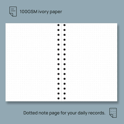 POPRUN Monthly Planner 2026-2027 Spiral Hardcover (6.25'' x 8.5''), 18 Months Calendar (Jan.2026-Jun.2027) - 2 Pages per Month with Dotted Note Pages, Sunday Start, Laminated Tab - Black