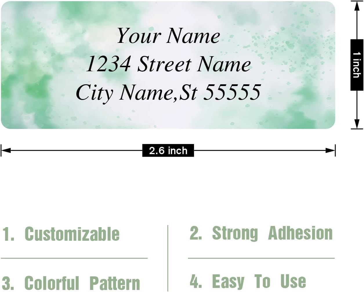 Return Address Labels - Personalized Address Labels, Custom Address Labels Colorful Patterns, Can Be Used for Box, Paper, Plastic, Glass, Metal (2.6x1 Inch, Set of 220, Glossy Vinyl)