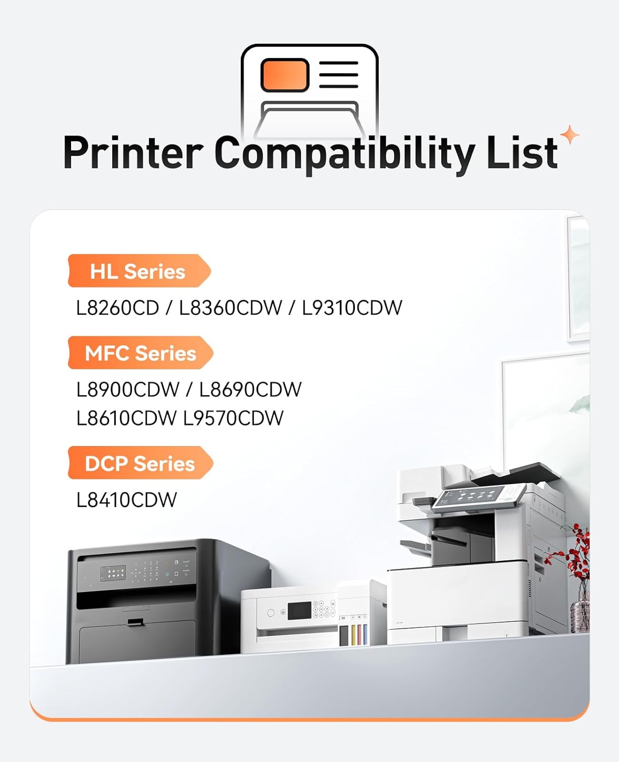 TN436 Toner Cartridge 4-Pack Compatible Replacement for Brother TN-436 TN433 TN431 MFC-L8900CDW MFC-L8690CDW HL-L8360CDW HL-L8260CDW MFC-L8610CDW MFC-L8905CDW MFC-L9570CDW HL-L8360CDWT Printer Set Ink
