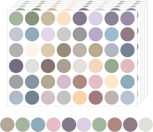 STARLIBOO Dot Stickers - Morandi Color Code Label, Garage Sale & Yard Sale Price Tags, Writable (1200 Labels)