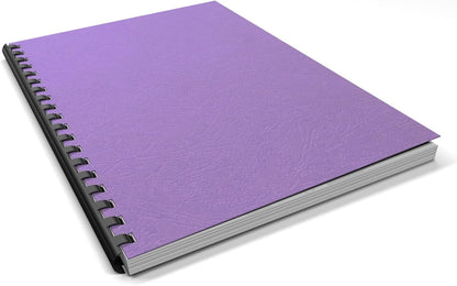 Binditek 100 Pack Grain Texture Paper Binding Presentation Covers, 8-1/2 x 11 Inches, 12Mil, 85lb, Un-Punched, Letter Size, Purple, Office Supplies