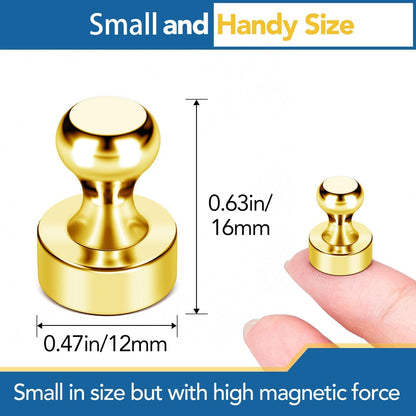 LOVIMAG Fridge Magnets, 18Pcs Refrigerator Magnets Strong Fridge Magnets for Whiteboard, Small Magnets Gold Magnets for Kitchen Accessories,Office Aaccessories,Fridge Accessories, Decorative Magnets