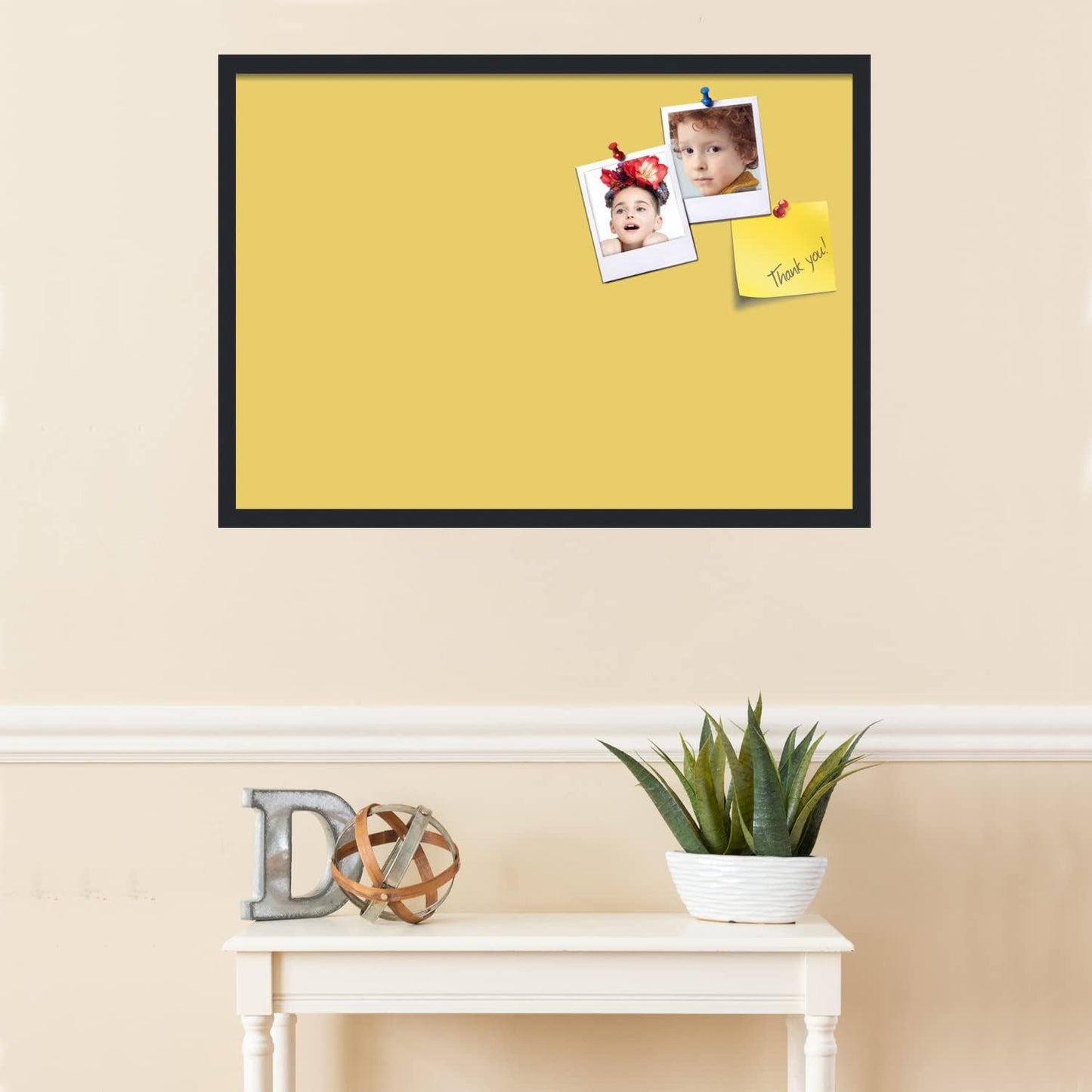 PinPix 34x24 Inch Cork Bulletin Board. This Decorative Framed Pin Board Comes with Honey Pastel Design and a Satin Black Frame. Ideal for Home Office Decor or Message Board (PinPix-1810)