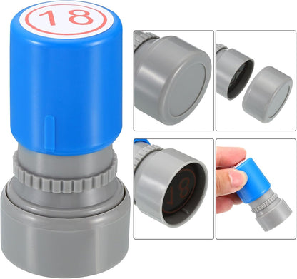 PATIKIL Number Stamps Self Inking, Numeral 18 Number Stamp Teacher Stamp Initial Stamp Ink Stamp for Class Notebook Scrapbooking DIY Craft Style 2, Red Ink