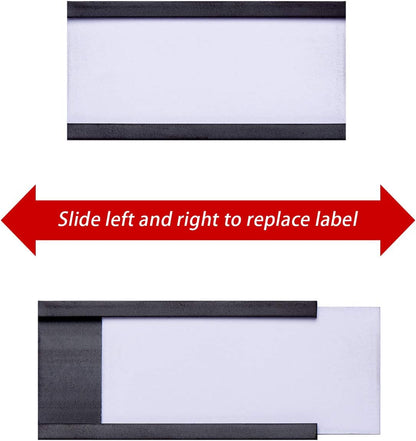 EEOYU Magnetic Label Holders with Magnets, Data Card Holders with Clear Plastic Protectors, Set of 30 (1 x 2 Inch)