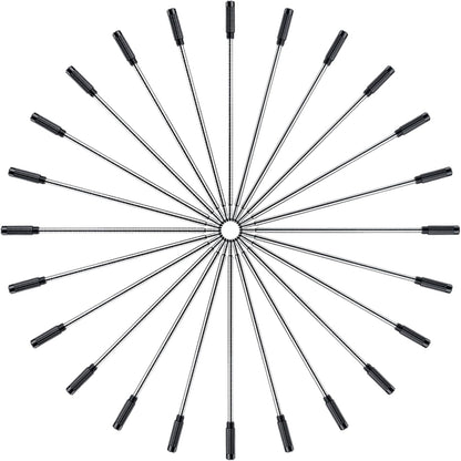 DunBong Black Ink Refill Pack of 5, Replaceable Ballpoint Pen Refills, Medium Point Metal Refill (Black)