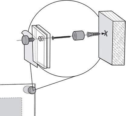 Azar Displays 105528 Floating Acrylic Wall Frame with Silver Stand Off Caps: 17" X 22" Graphic Size. Overall Frame Size: 21" X 26", Clear