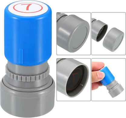 PATIKIL Number Stamps Self Inking, Numeral 7 Number Stamp Teacher Stamp Initial Stamp Ink Stamp for Class Notebook Scrapbooking DIY Craft Style 2, Red Ink