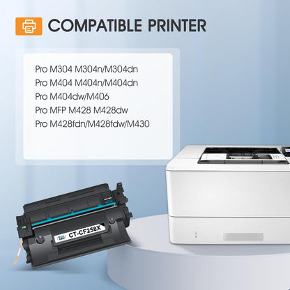 58X 58A CF258X Toner Cartridge Black Compatible Replacement for HP 58X CF258X 58A CF258A Toner Cartridge for HP Laserjet Pro M404n M404dn MFP M428fdw M428fdn M428dw Printer Ink High Yield 4 Pack