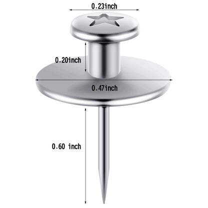 Push Pins Picture Hangers Double Headed Thumb Tacks Wall Hooks for Wall Hangings Picture Hangers Nails Small Photo Hanging Hook Pins for Home Office Photo Decor(Silver,50 Pieces)