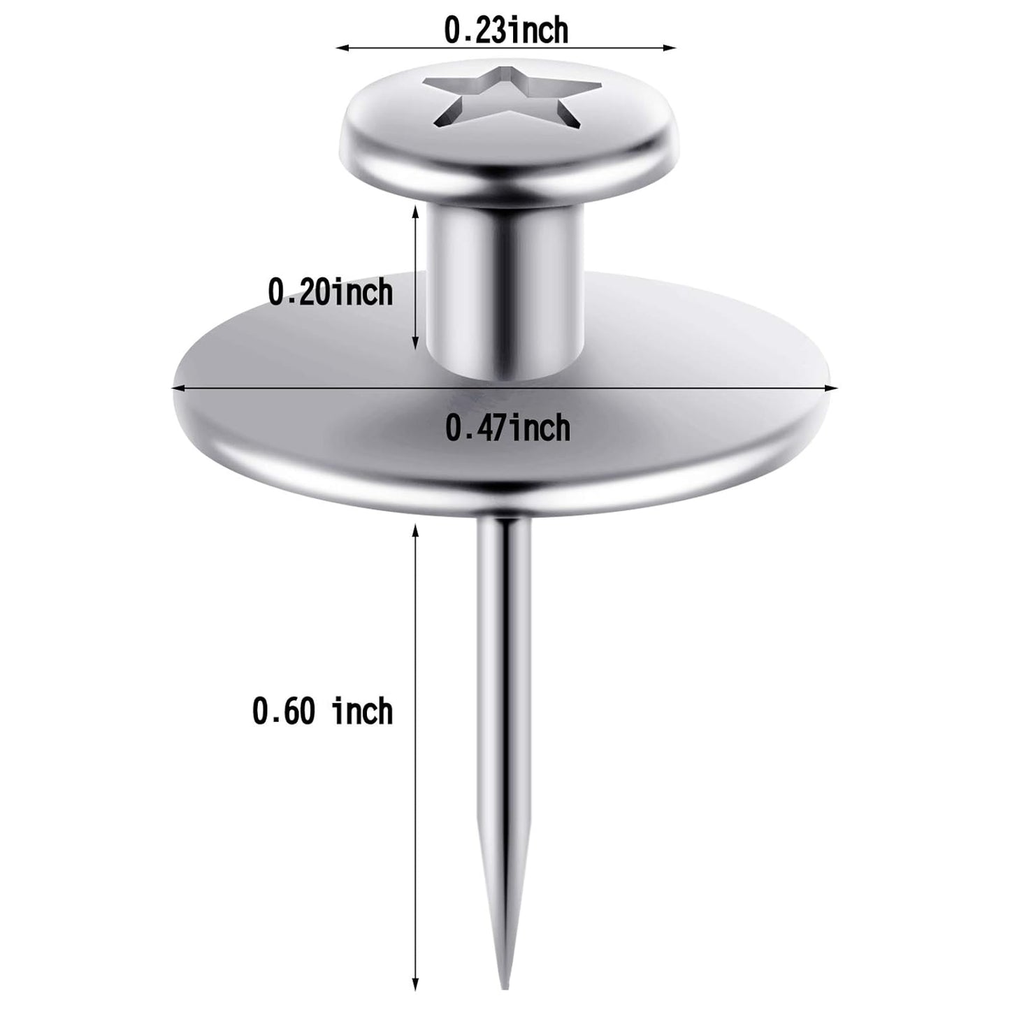 Push Pins Picture Hangers Double Headed Thumb Tacks Wall Hooks for Wall Hangings Picture Hangers Nails Small Photo Hanging Hook Pins for Home Office Photo Decor(Silver,80 Pieces)