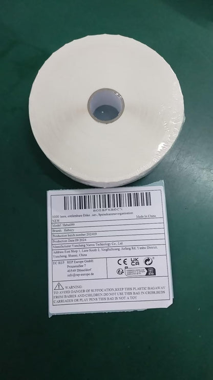 1000 Blank Removable Freezer Labels Water Oil Resistant with Perforation Line for Food Containers Jars Pantry Organization (Each Measures 1” x 3”)