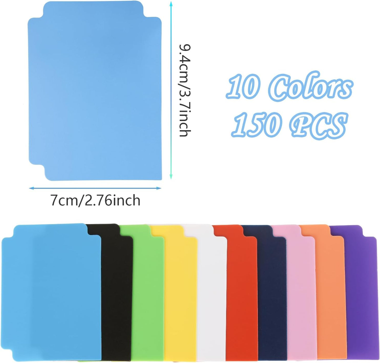 150 PCS Trading Card Dividers Multicolor Plastic Playing Card Separators with Tabs Card Box Dividers for Office Games Sports Cards, Cards Gathering Storage Supplies, 10 Colors, 2.7 x 3.8 Inch